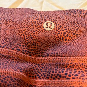 lululemon athletica Orange and Black Patterned Leggings size 10